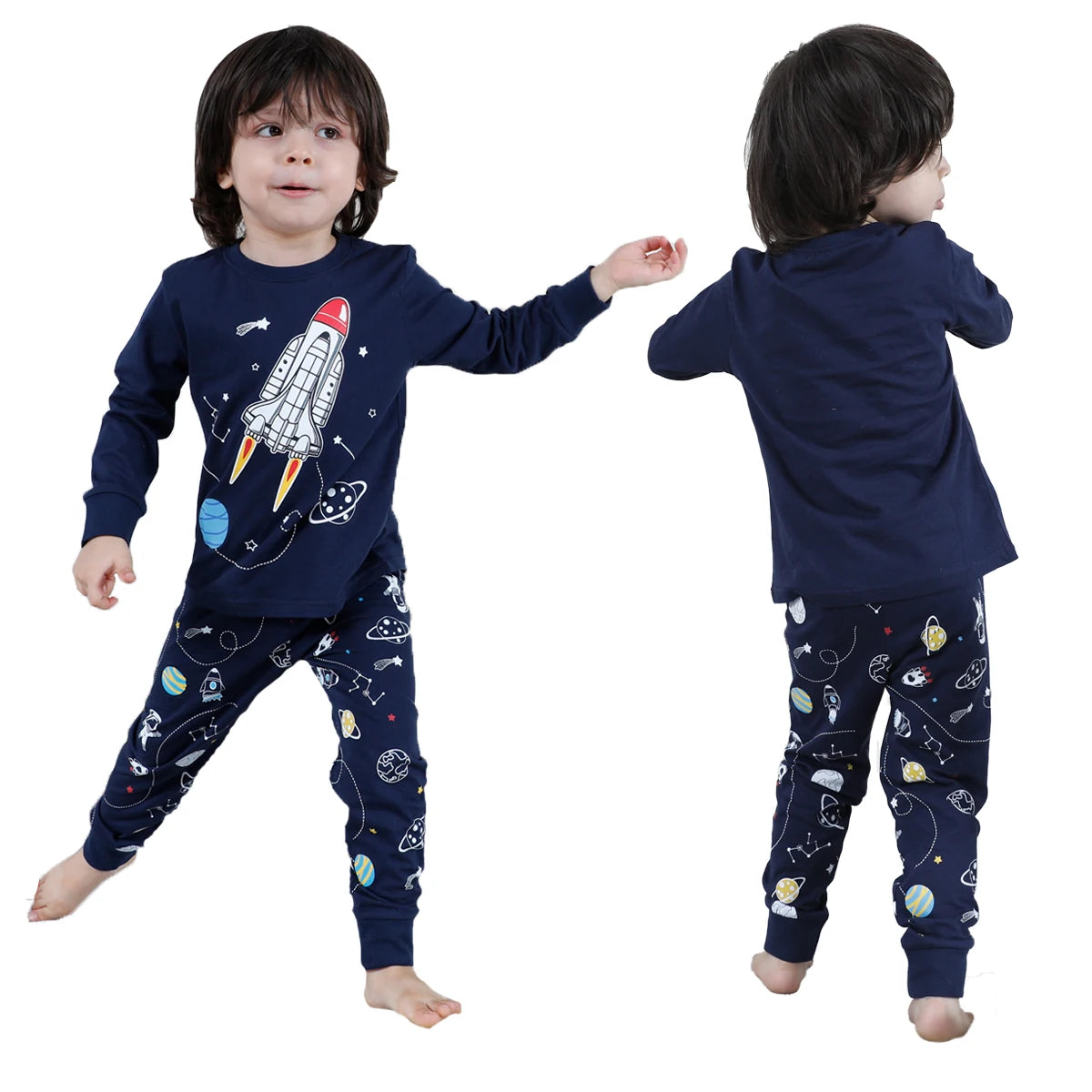 Fun and Festive Kids Pajamas: Toddler Police, Fireman, Skeleton Clothing Set