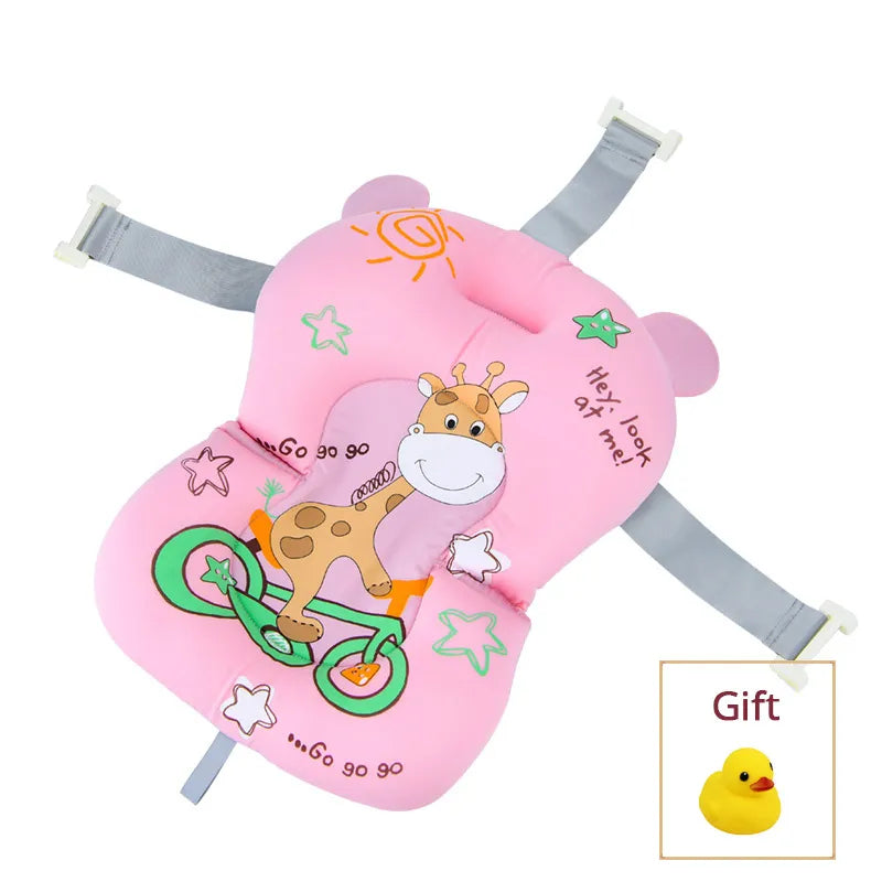 Cozy Comfort: Foldable Baby Bath Seat Support Mat with Anti-Slip Design for Safe and Relaxing Bathtime!