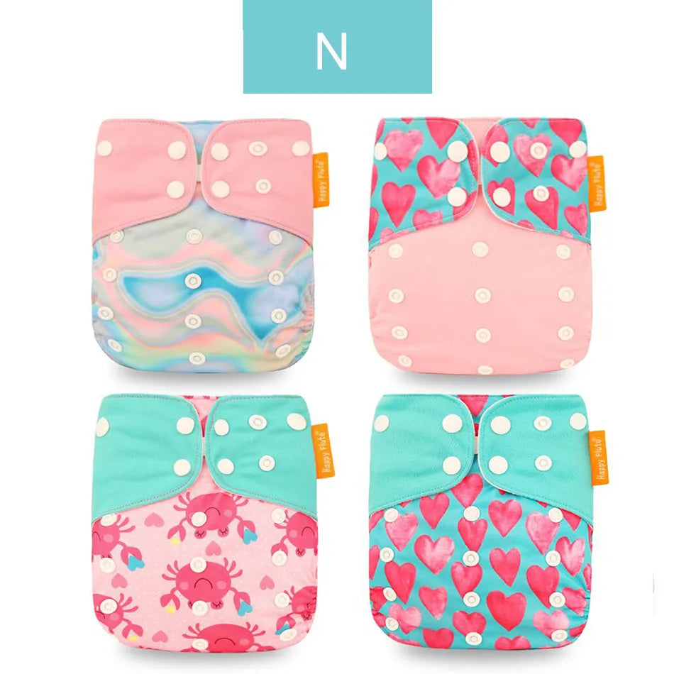 4Pcs/Set Waterproof & Reusable Cloth Diaper Covers - Fashionable Essentials for Your Little Trendsetter! - The Little Big Store