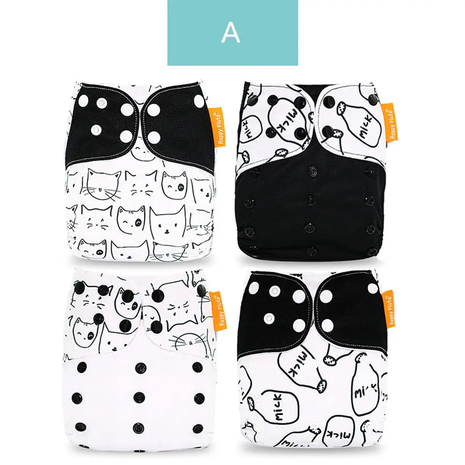 4Pcs/Set Waterproof & Reusable Cloth Diaper Covers - Fashionable Essentials for Your Little Trendsetter! - The Little Big Store