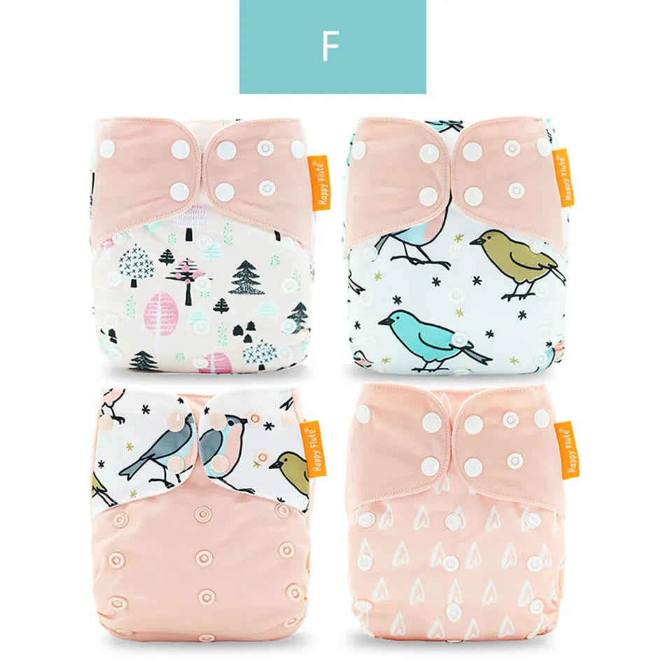 4Pcs/Set Waterproof & Reusable Cloth Diaper Covers - Fashionable Essentials for Your Little Trendsetter! - The Little Big Store