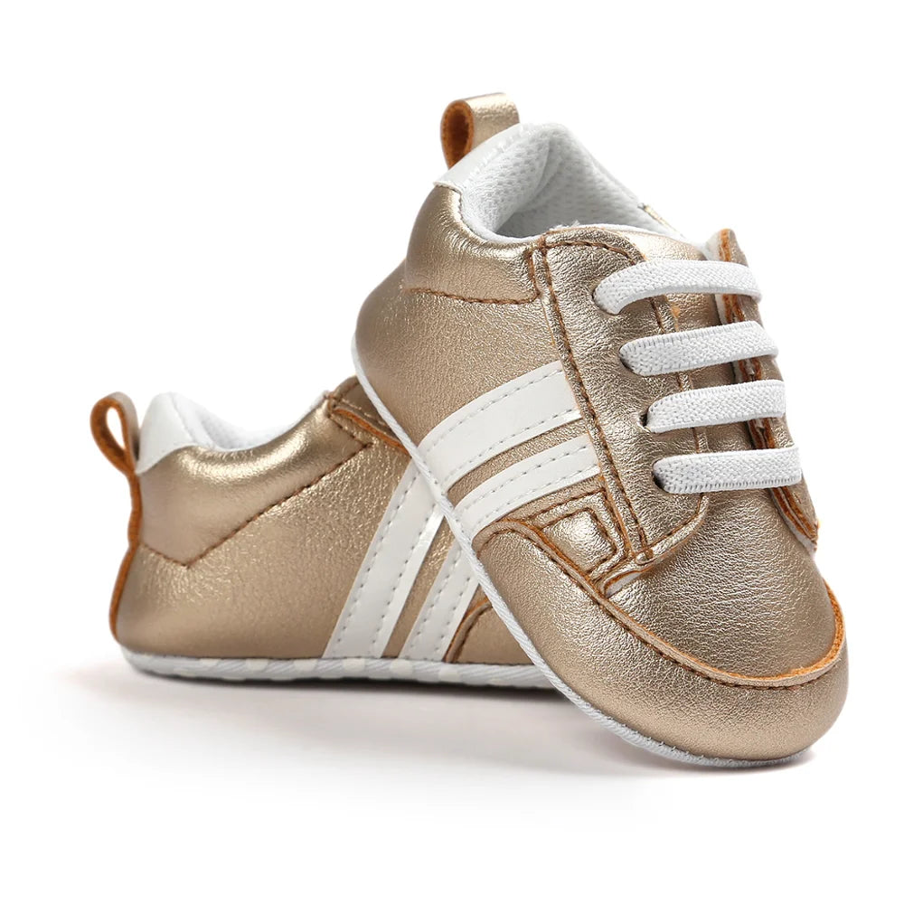 👟✨ Step into Cuteness: Baby Two Striped Sneaker – Stride in Style with Adorable Comfort!" ✨