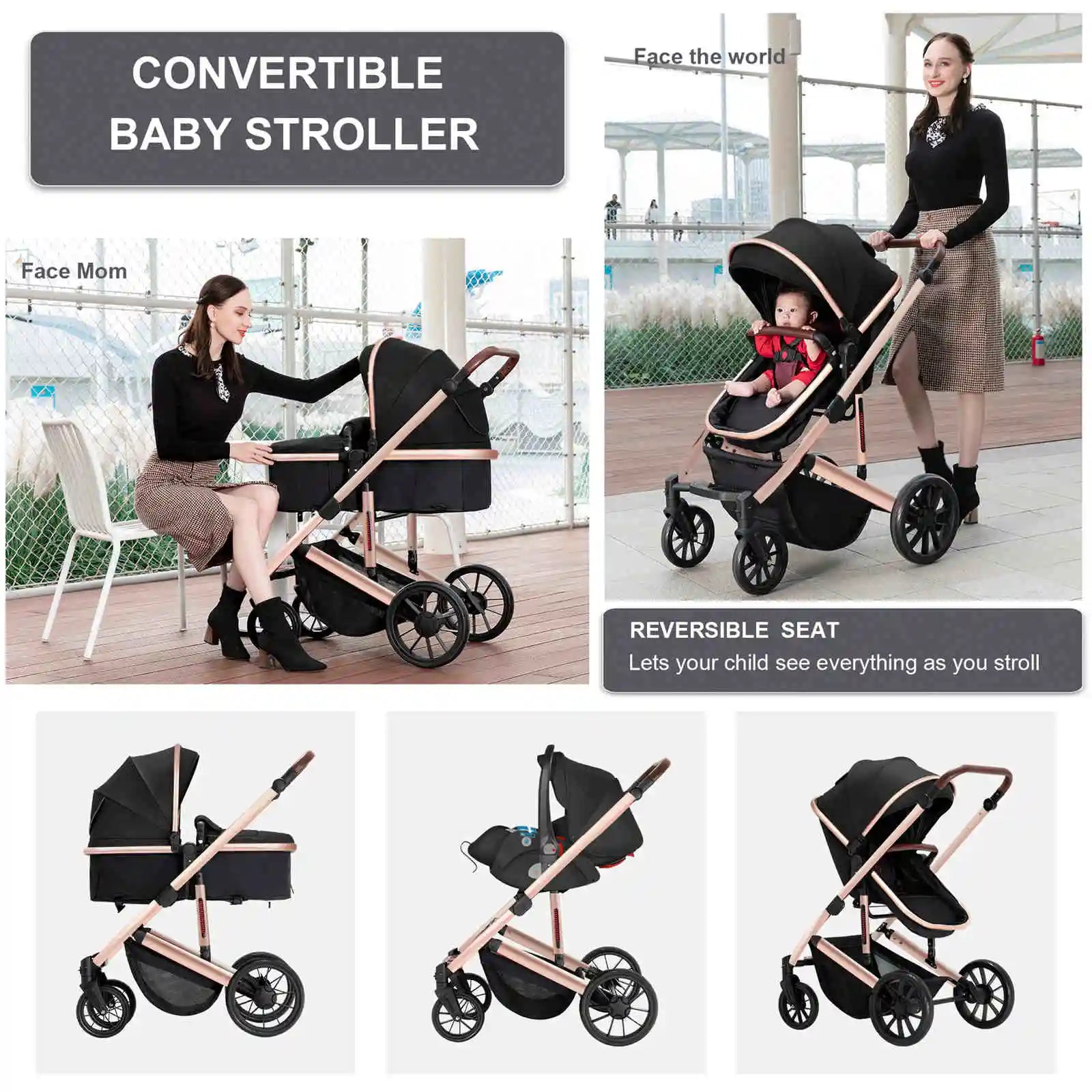 WanderWheels: 3-in-1 Portable Baby Stroller & Car Seat Combo