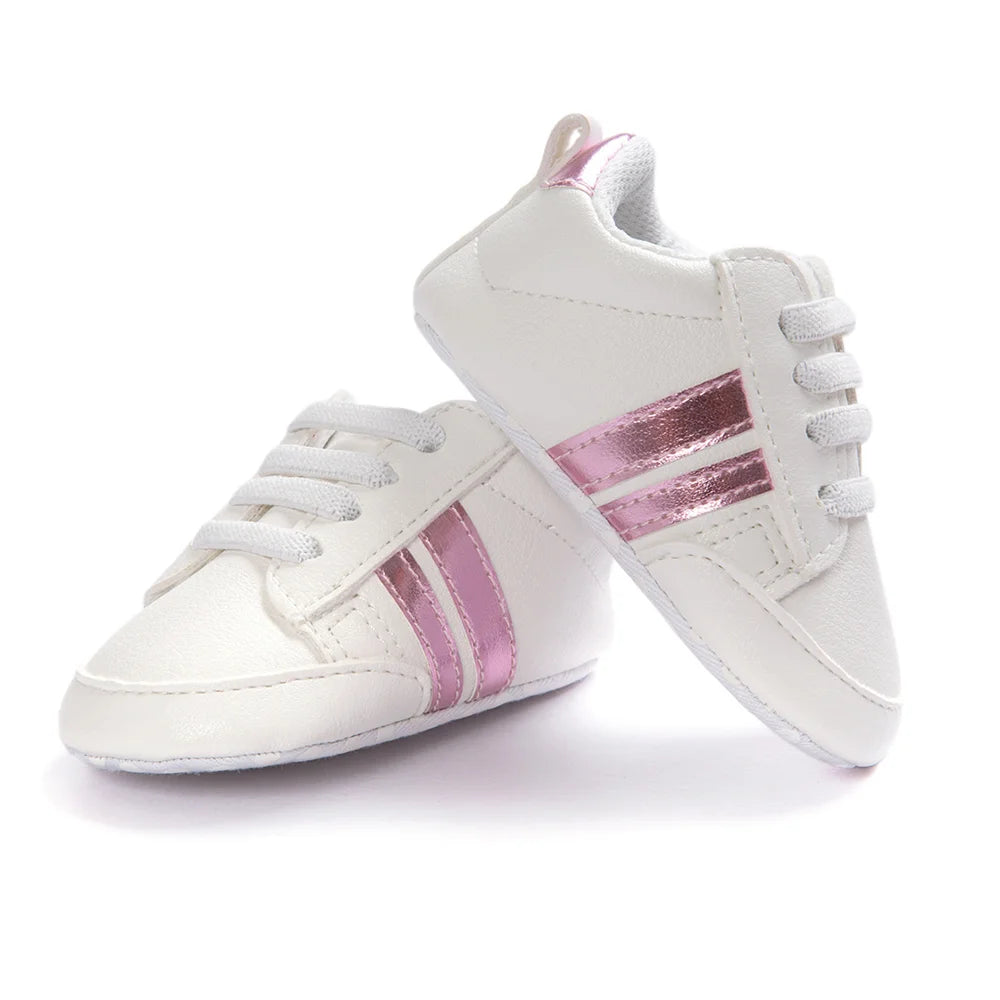 👟✨ Step into Cuteness: Baby Two Striped Sneaker – Stride in Style with Adorable Comfort!" ✨