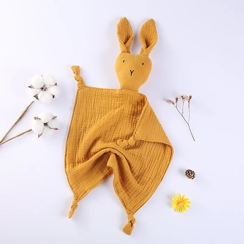 Snuggle in Softness: Baby Rabbit Muslin Blanket Duo!