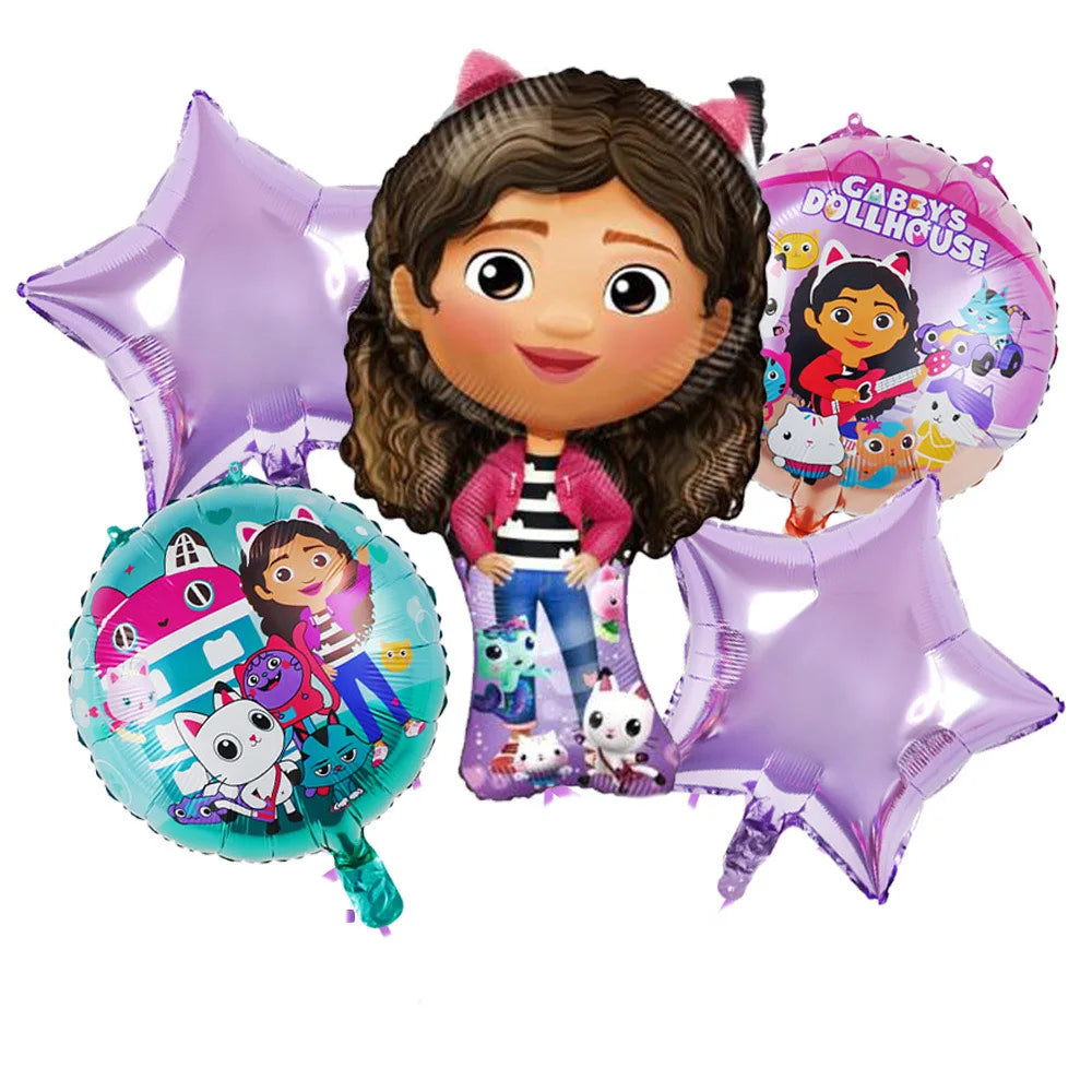 Celebrate with Gabby: Dollhouse Cat Birthday Balloon Set