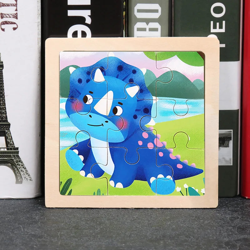 Critter Commute: Baby Animal Traffic Wooden Tangram Puzzle