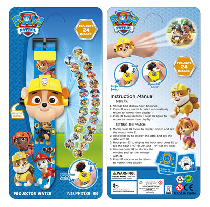 Cartoon Paw Patrol 3D Projection Watch: Chase, Rubble, Marshall, Skye Anime Digital Watches - Fun Children's Toy Wristband Watch