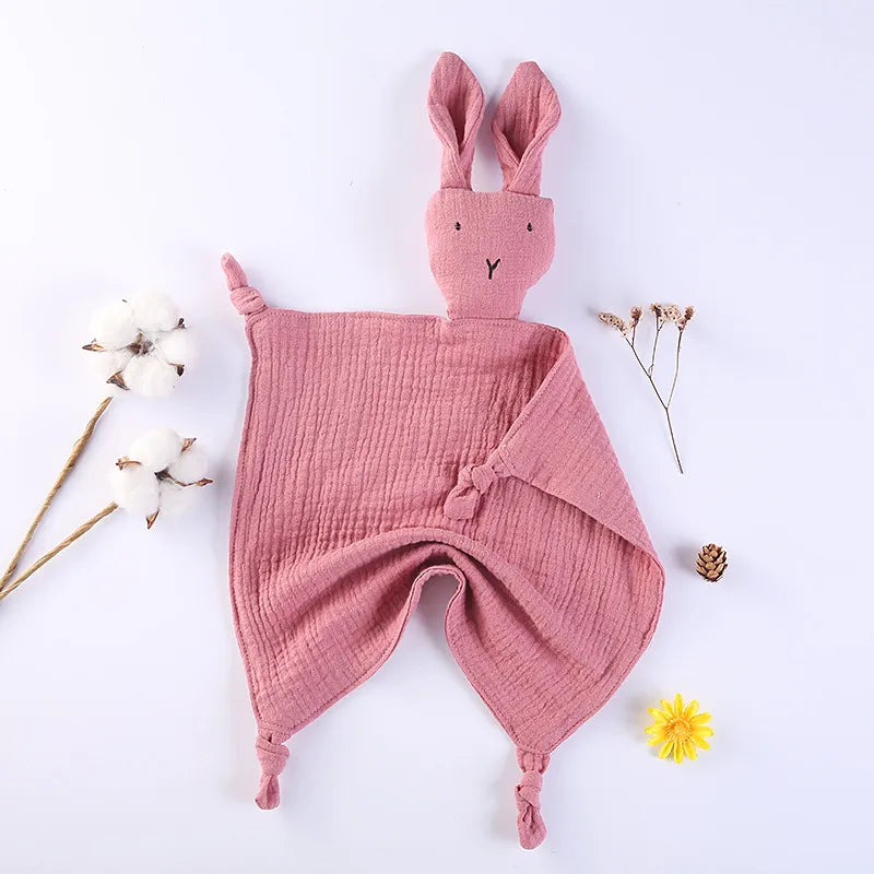 Snuggle in Softness: Baby Rabbit Muslin Blanket Duo!