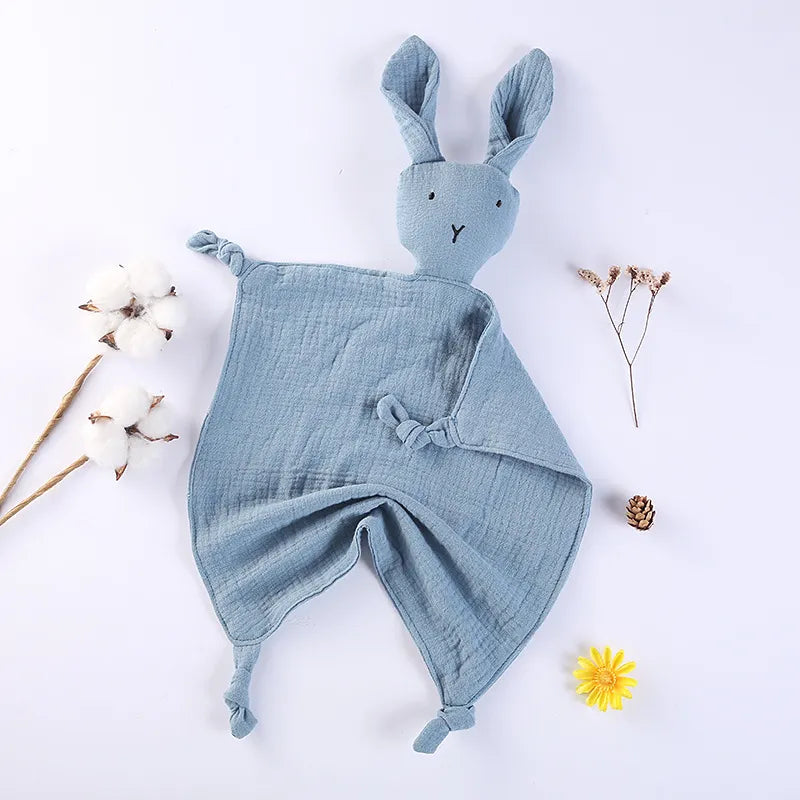 Snuggle in Softness: Baby Rabbit Muslin Blanket Duo!