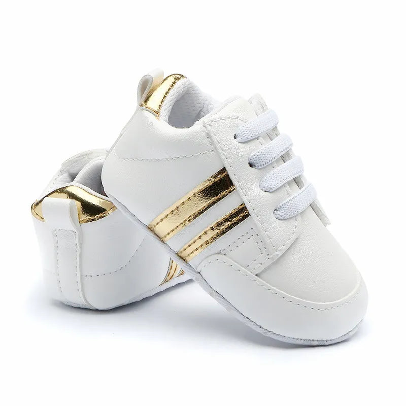 👟✨ Step into Cuteness: Baby Two Striped Sneaker – Stride in Style with Adorable Comfort!" ✨