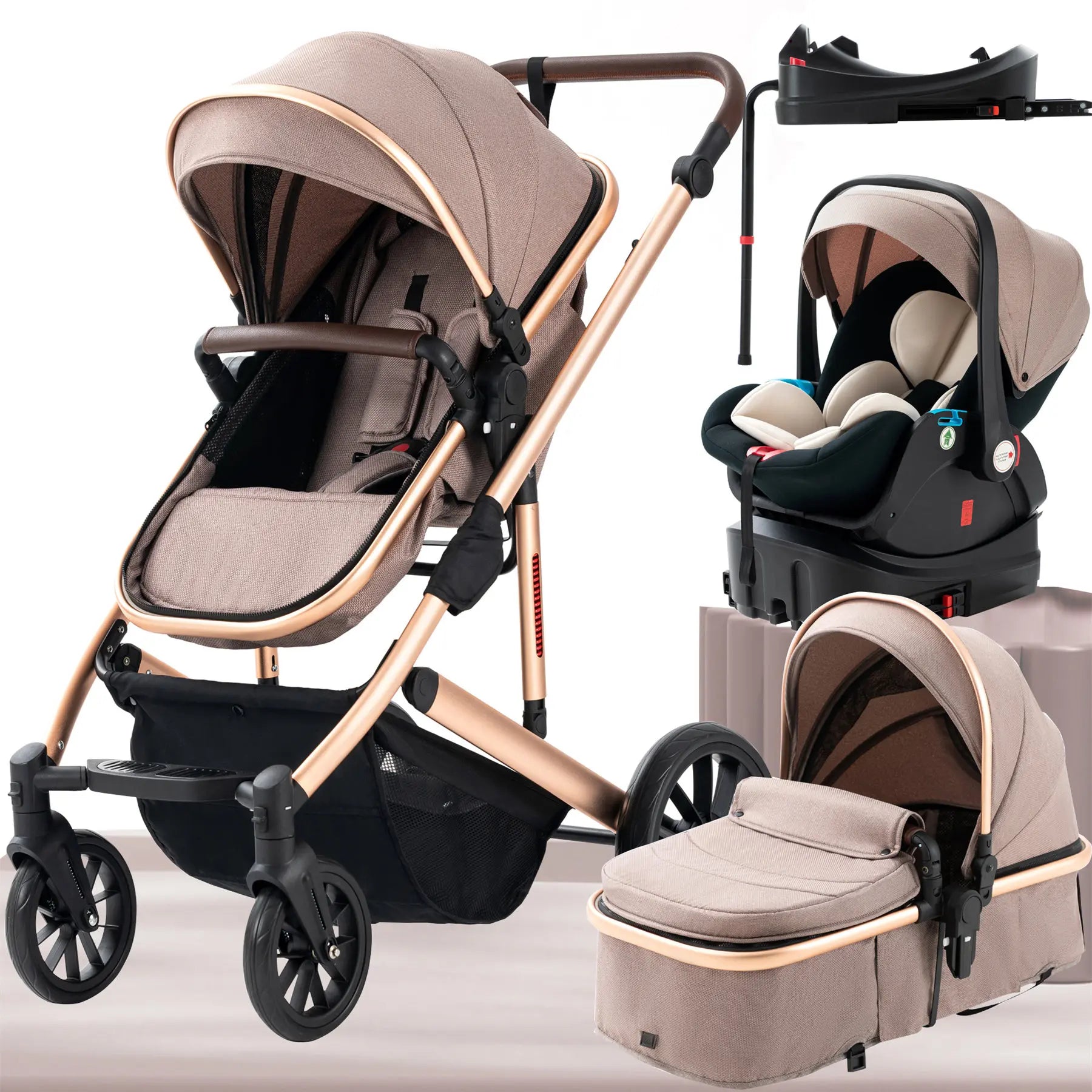 WanderWheels: 3-in-1 Portable Baby Stroller & Car Seat Combo