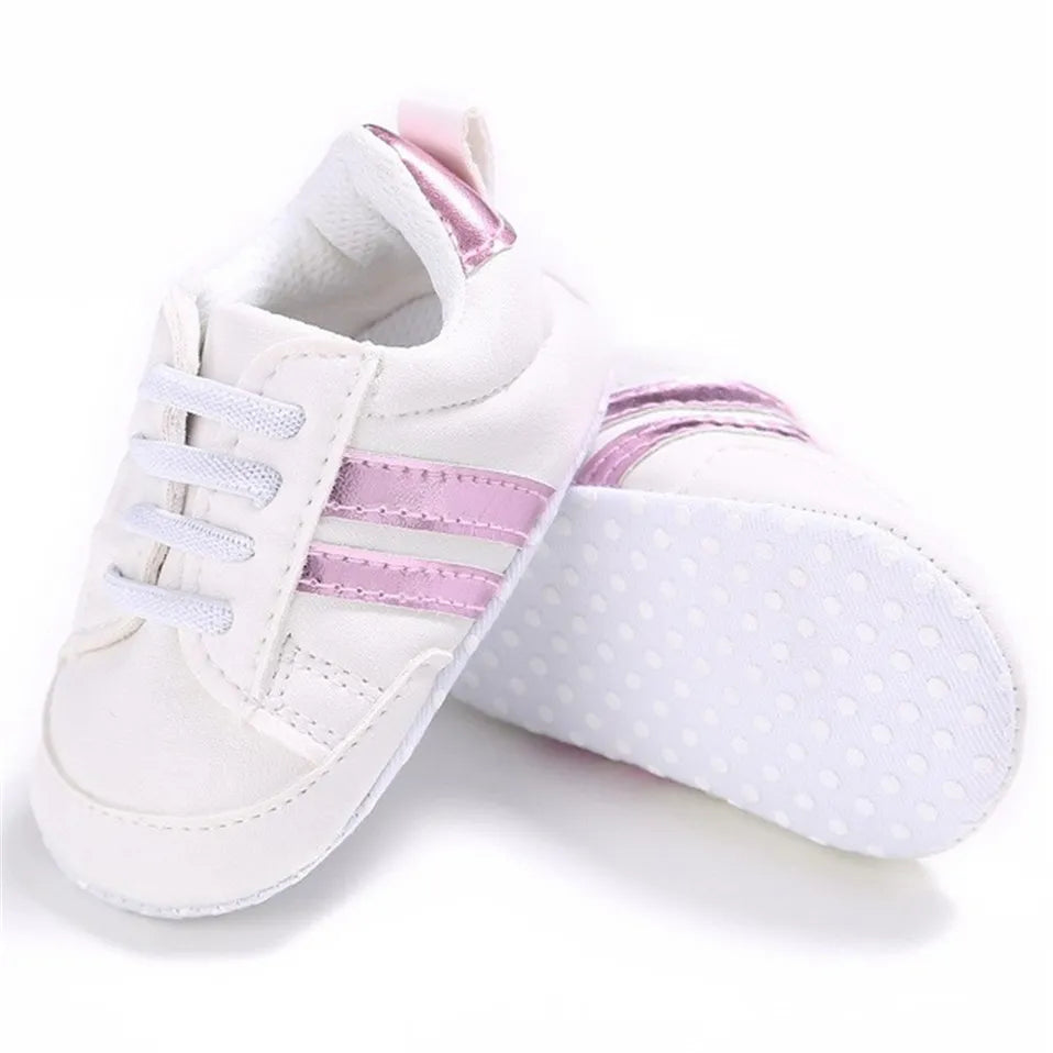 👟✨ Step into Cuteness: Baby Two Striped Sneaker – Stride in Style with Adorable Comfort!" ✨