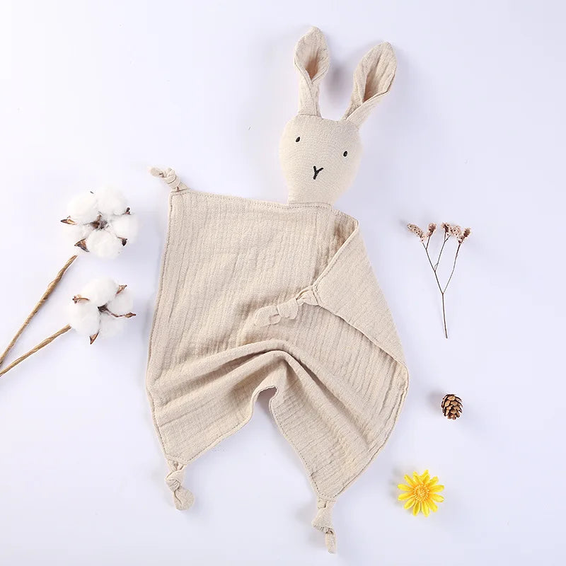 Snuggle in Softness: Baby Rabbit Muslin Blanket Duo!