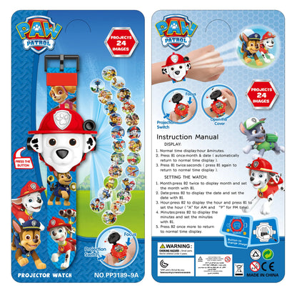 Cartoon Paw Patrol 3D Projection Watch: Chase, Rubble, Marshall, Skye Anime Digital Watches - Fun Children's Toy Wristband Watch