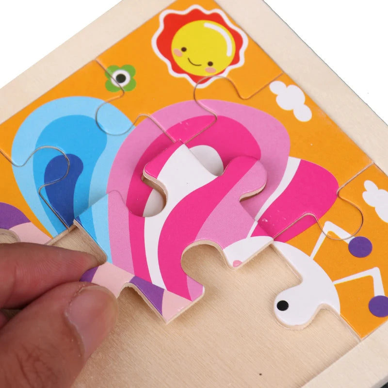 Critter Commute: Baby Animal Traffic Wooden Tangram Puzzle