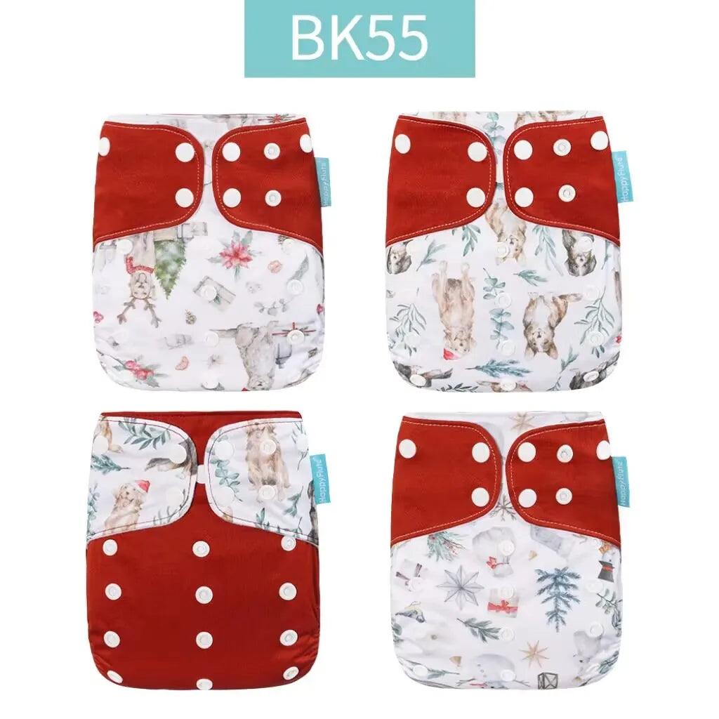 4Pcs/Set Waterproof & Reusable Cloth Diaper Covers - Fashionable Essentials for Your Little Trendsetter! - The Little Big Store