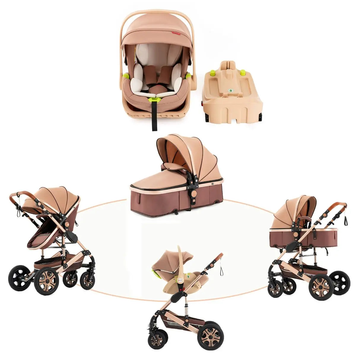 BabyVoyage: 3-in-1 Travel Stroller Set