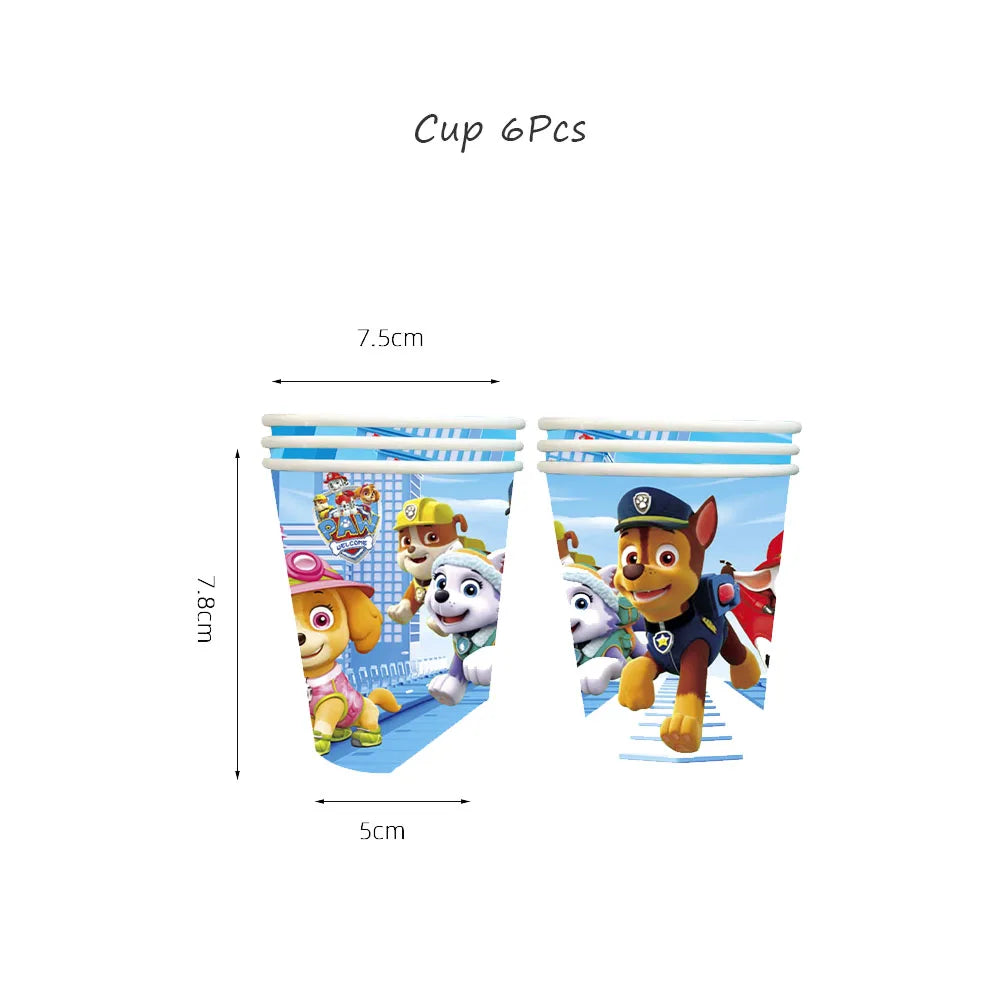 Paw Patrol Extravaganza: Anime Birthday Party Decorations with Tableware – Children's Favorite Toys and Accessories, Perfect for Paw-some Celebrations!