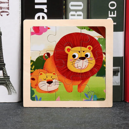 Critter Commute: Baby Animal Traffic Wooden Tangram Puzzle