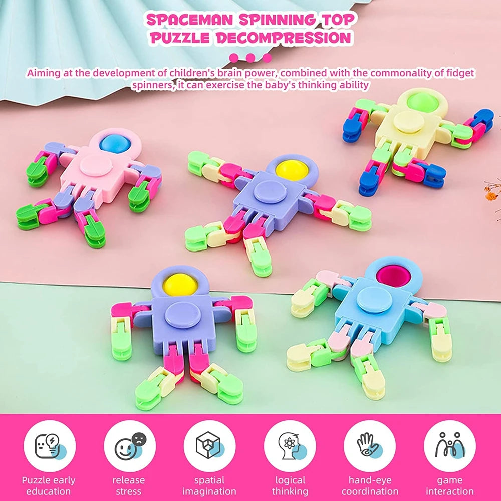 🌟 Transform Your Fidget Fun with Sensory Spinner Chain Robots! 🤖🎁