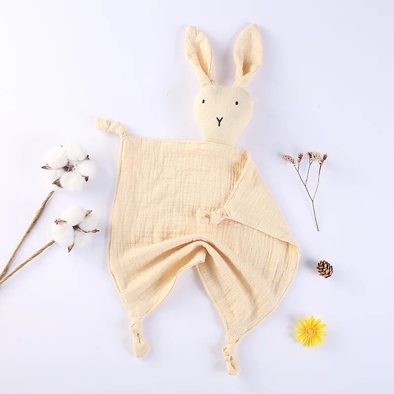 Snuggle in Softness: Baby Rabbit Muslin Blanket Duo!