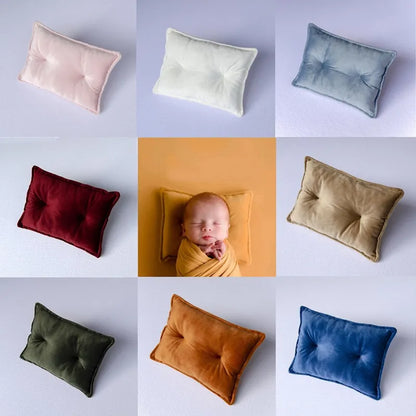 Velvet Dreams: Mini Baby Pillow Mat for Newborn Photography 🌟📸👶