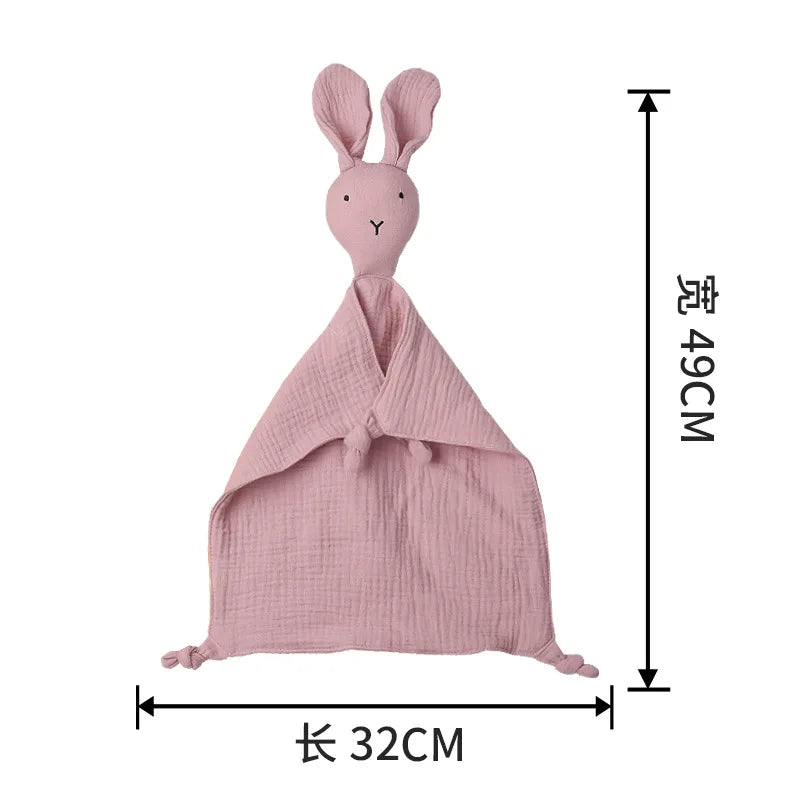 Snuggle in Softness: Baby Rabbit Muslin Blanket Duo!