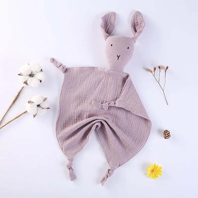 Snuggle in Softness: Baby Rabbit Muslin Blanket Duo!