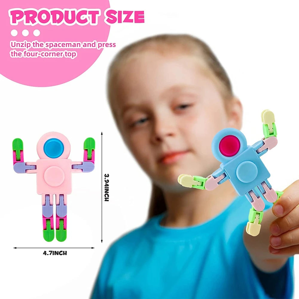 🌟 Transform Your Fidget Fun with Sensory Spinner Chain Robots! 🤖🎁