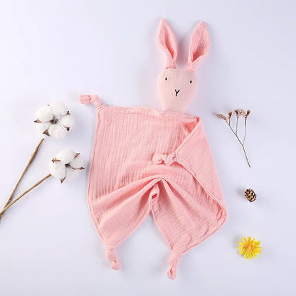 Snuggle in Softness: Baby Rabbit Muslin Blanket Duo!