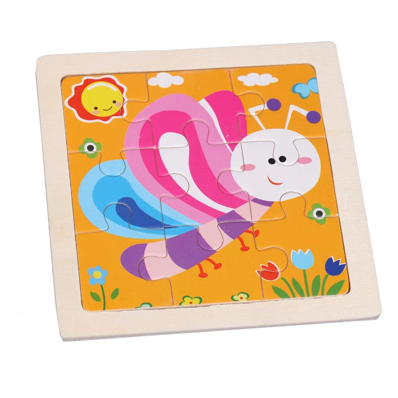 Critter Commute: Baby Animal Traffic Wooden Tangram Puzzle