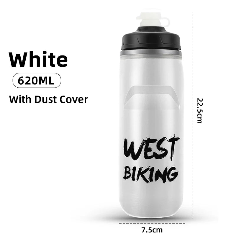 🚴‍♂️ WEST BIKING Thermal Bike Water Bottle, 620ml 🚵‍♀️