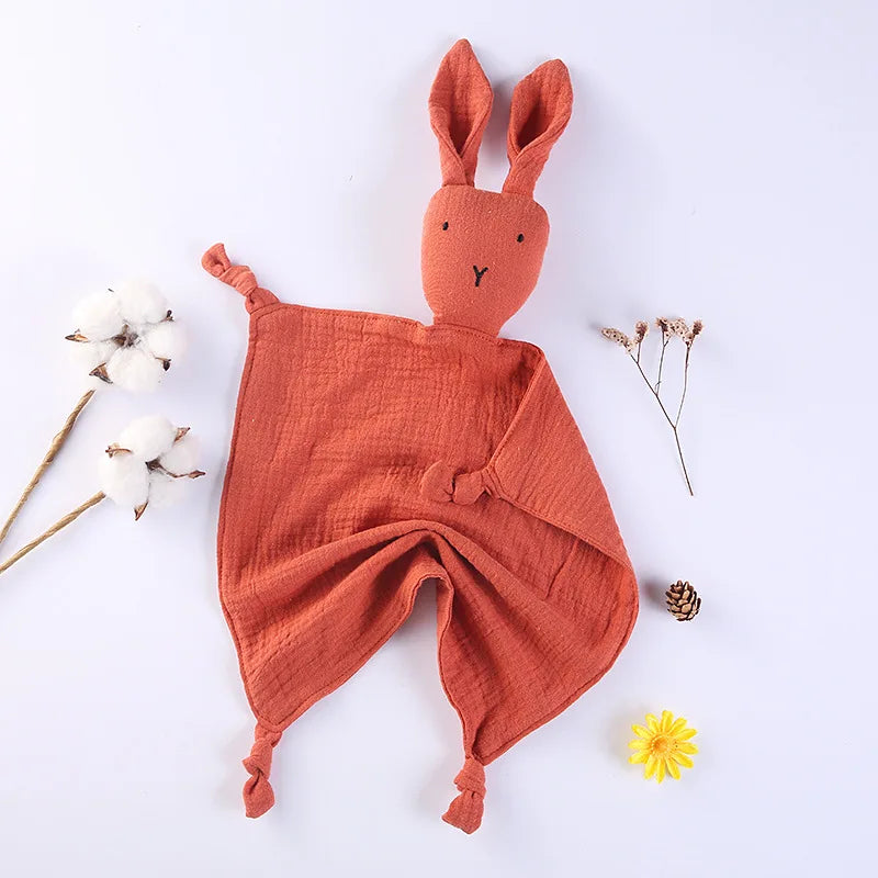 Snuggle in Softness: Baby Rabbit Muslin Blanket Duo!