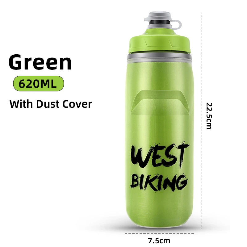 🚴‍♂️ WEST BIKING Thermal Bike Water Bottle, 620ml 🚵‍♀️