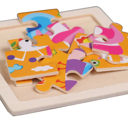 Critter Commute: Baby Animal Traffic Wooden Tangram Puzzle