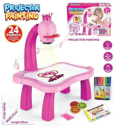 Sparkle & Create: LED Projector Painting Desk - Fun Learning for kids