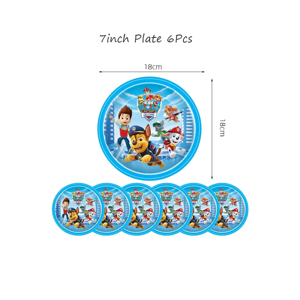 Paw Patrol Extravaganza: Anime Birthday Party Decorations with Tableware – Children's Favorite Toys and Accessories, Perfect for Paw-some Celebrations!