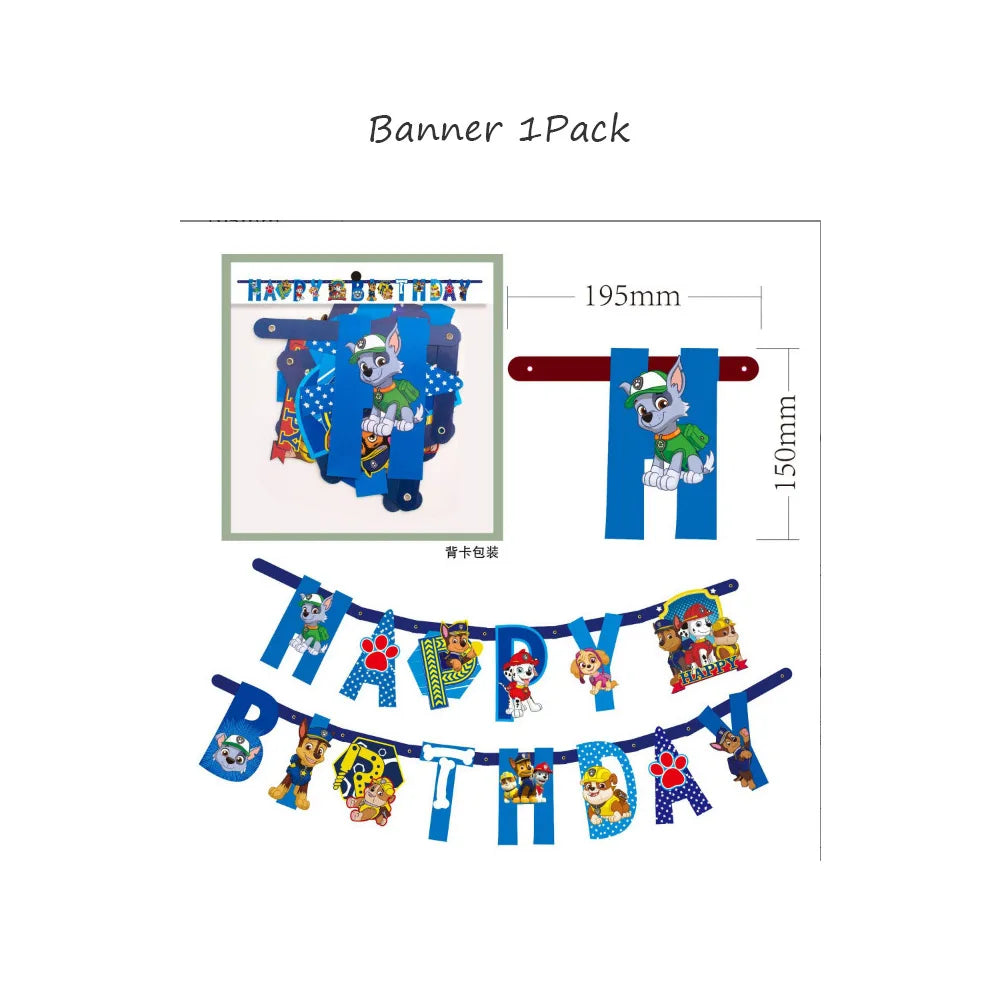 Paw Patrol Extravaganza: Anime Birthday Party Decorations with Tableware – Children's Favorite Toys and Accessories, Perfect for Paw-some Celebrations!