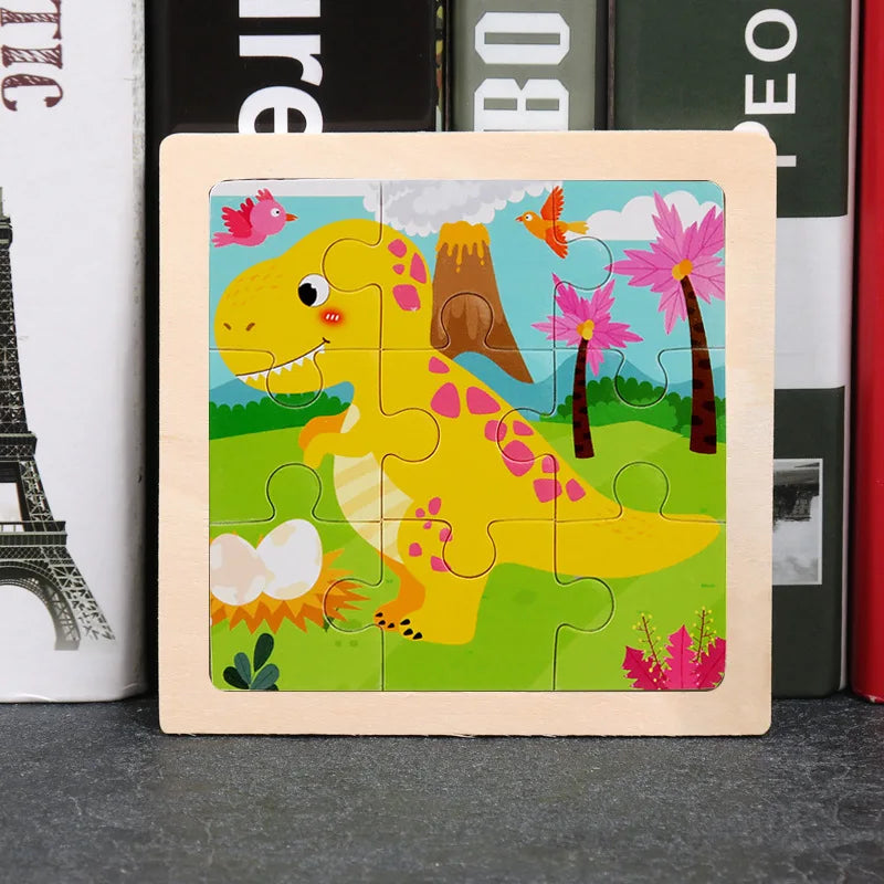 Critter Commute: Baby Animal Traffic Wooden Tangram Puzzle