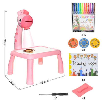Sparkle & Create: LED Projector Painting Desk - Fun Learning for kids