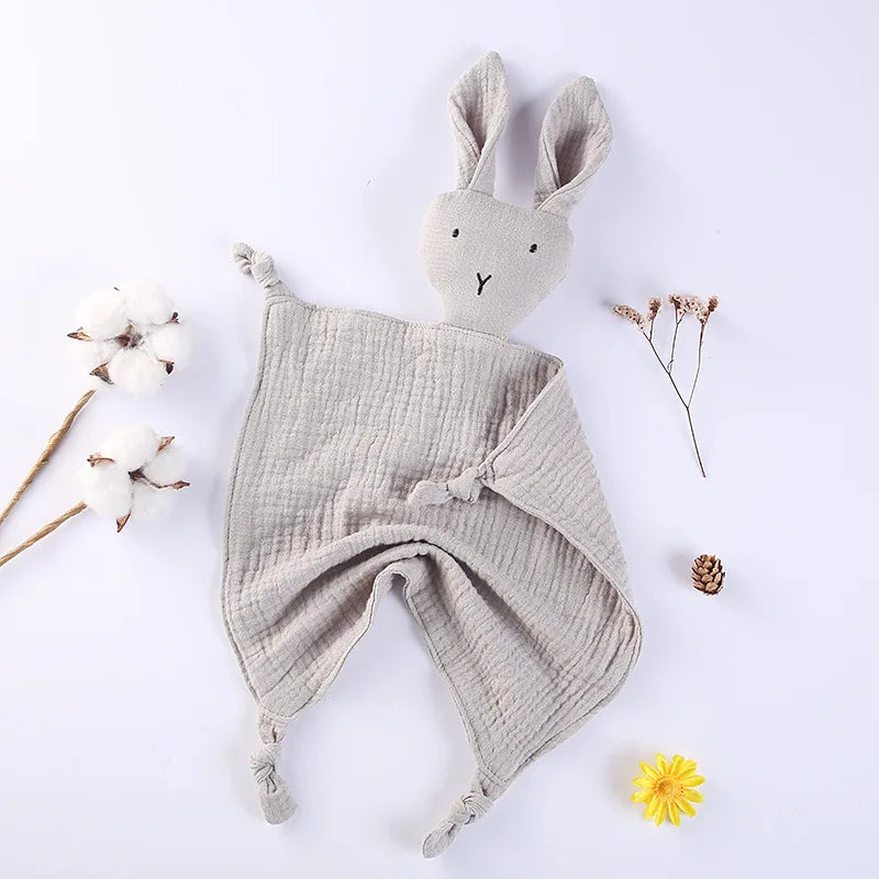 Snuggle in Softness: Baby Rabbit Muslin Blanket Duo!