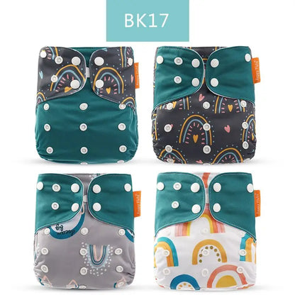 4Pcs/Set Waterproof & Reusable Cloth Diaper Covers - Fashionable Essentials for Your Little Trendsetter! - The Little Big Store