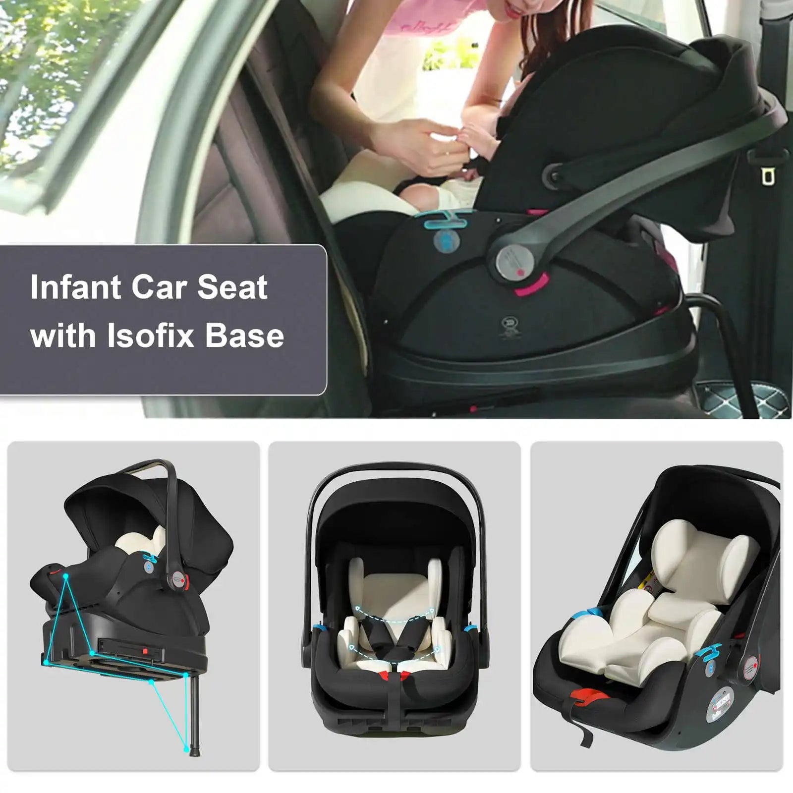 WanderWheels: 3-in-1 Portable Baby Stroller & Car Seat Combo