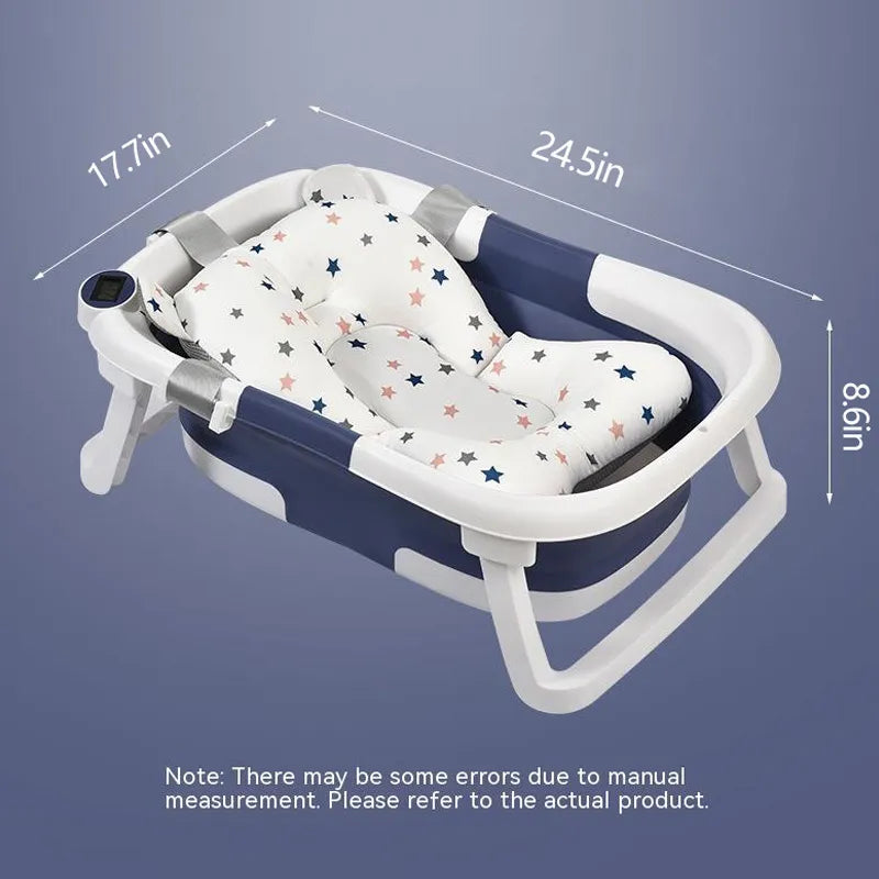 Smart Splash Tub: Foldable Baby Bathtub with Real-time Temperature Monitoring! 🛁👶🌡️