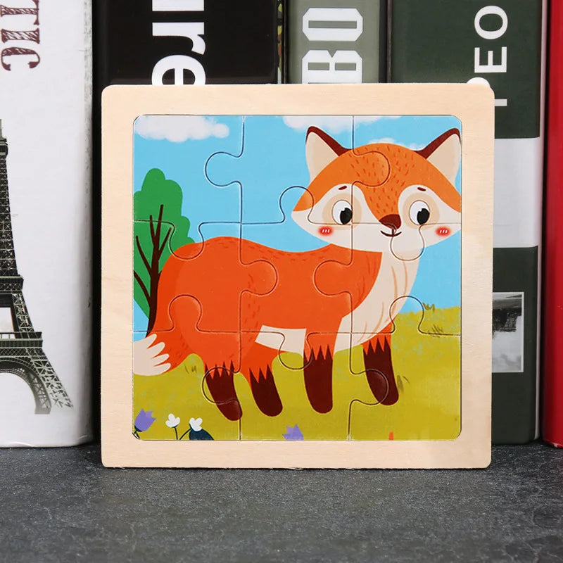 Critter Commute: Baby Animal Traffic Wooden Tangram Puzzle