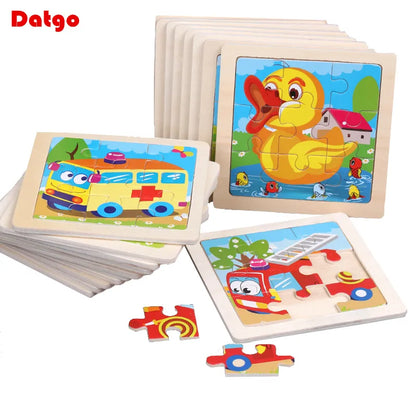 Critter Commute: Baby Animal Traffic Wooden Tangram Puzzle