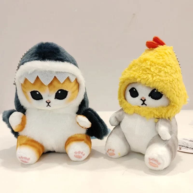 Adorable Ocean Charm: 20Cm Cute Shark Cat & Fried Shrimp Plush Doll Pendant - The Little Big Store