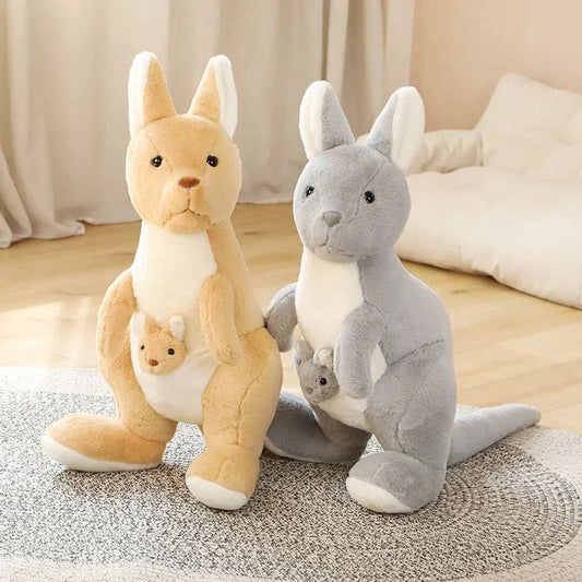 60CM Kawaii Mother and Child Kangaroo Plush Dolls Cute Big Size Australia Kangaroo Plush Pillow Stuffed Soft for Children