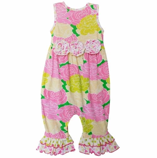 AnnLoren Boutique Spring Floral Baby Girls Ruffle Romper - The Little Big Store